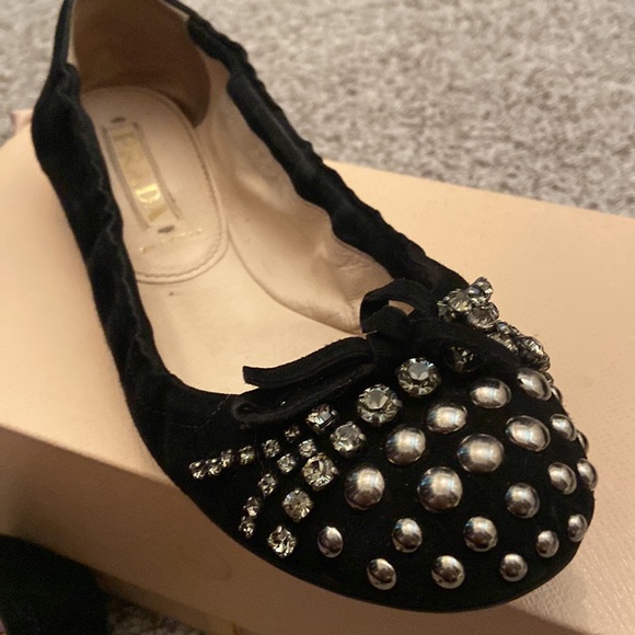 Prada ballerina rhinestone flats size 38/8 - Picture 3 of 9